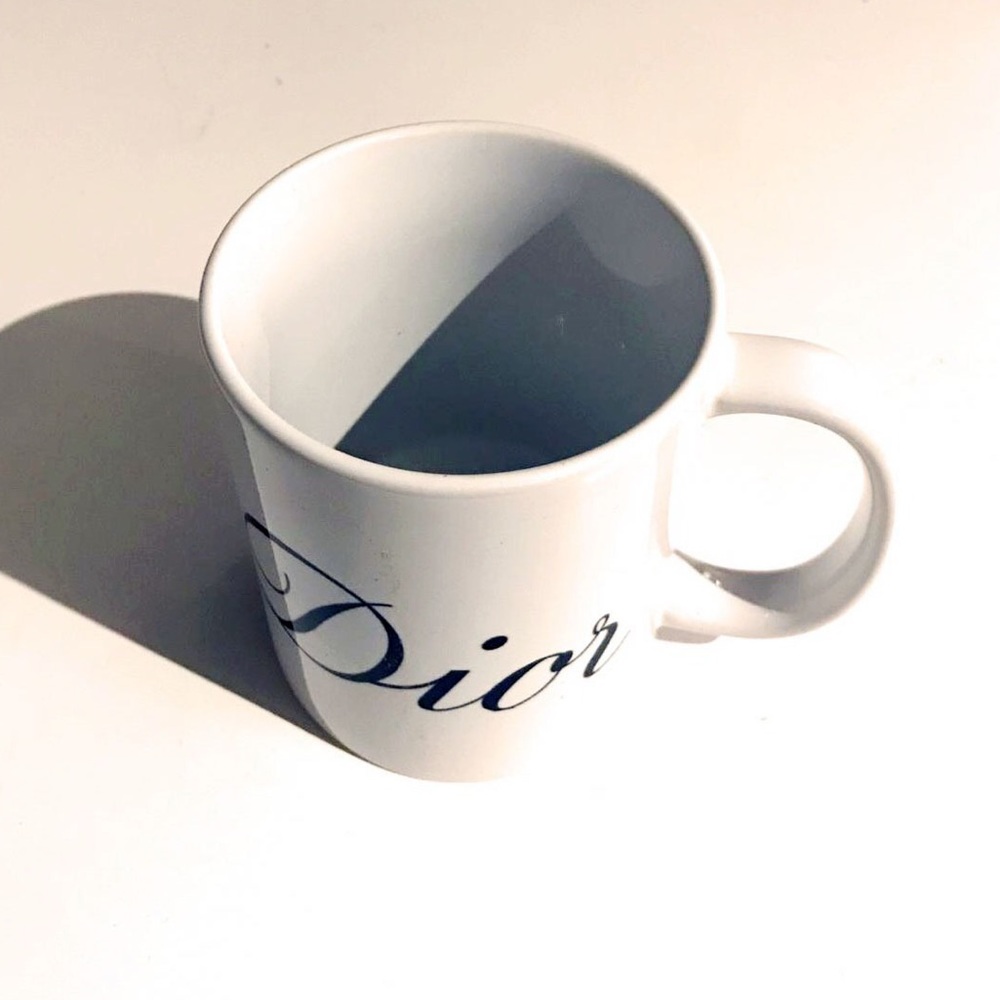 Miss Dior Designer Mug White Coffee Tea Mug with Black Logo Print - New - Picture 4 of 4